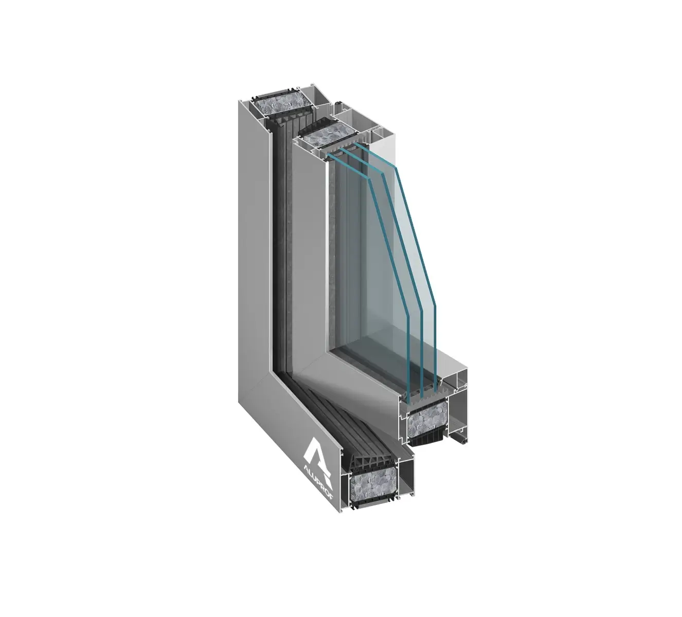 Przekrój systemu Aluprof MB-104 PASSIVE SI