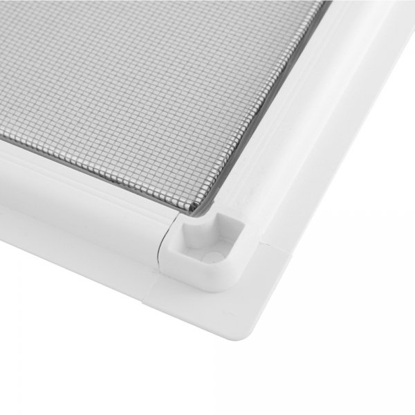 Siatka z włókna szklanego standard — szara plecionka 16×18 z białym profilem aluminiowym